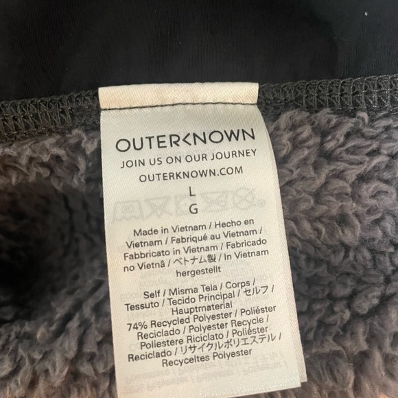Outerknown fleece shirt jacket button snap grey - Picture 6 of 6
